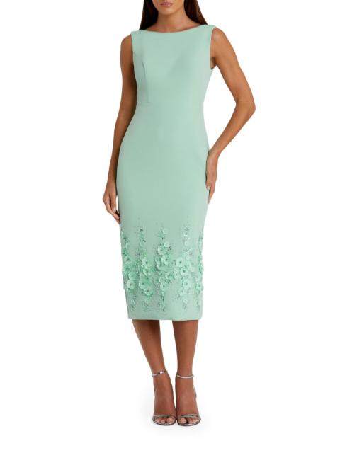 MAC DUGGAL Women's Floral Beaded Crêpe Sleeveless Midi-Dress - Sage