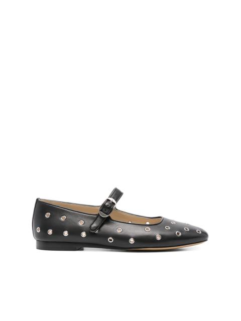 eyelet-studded ballet flats