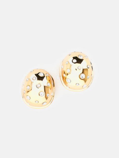 self-portrait GOLD HOOP EARRINGS WITH CRYSTALS