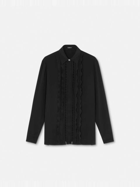 VERSACE Ruffled Silk Crêpe Shirt