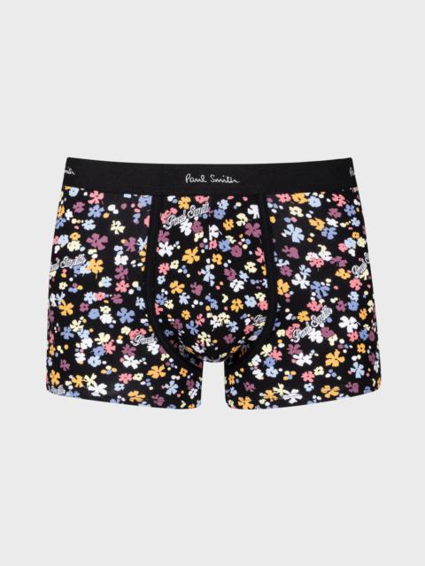 Black 'Logo Floral' Boxer Briefs