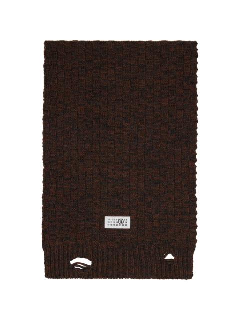 MM6 Maison Margiela Brown Distressed Scarf