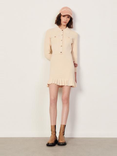 Sandro Short waffle knit skirt