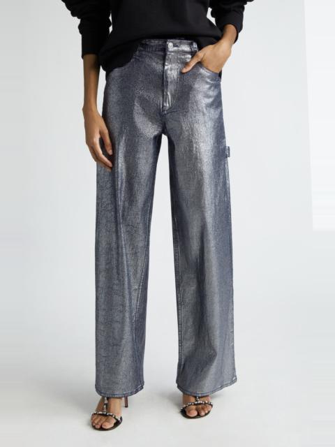 Isabel Marant Étoile Isabel Marant Étoile Metallic Carpenter Jeans in Silver at Nordstrom