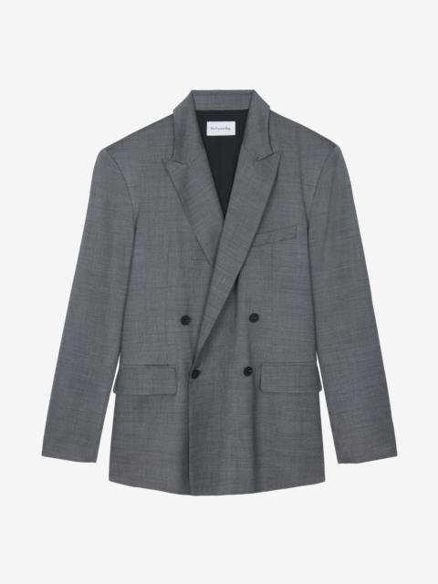 The Frankie Shop Newark Double Breasted Blazer - Grey Melange