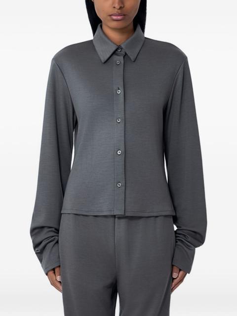 button-down long-sleeved shirt
