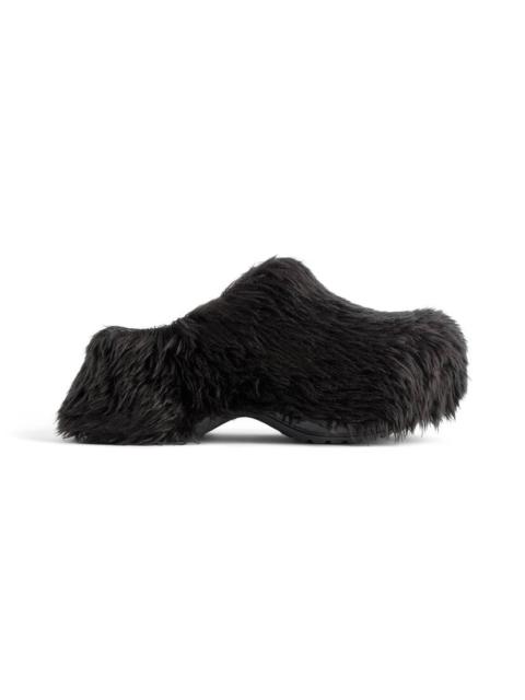 BALENCIAGA Women's Crocs™ Mule Fake Fur  in Black