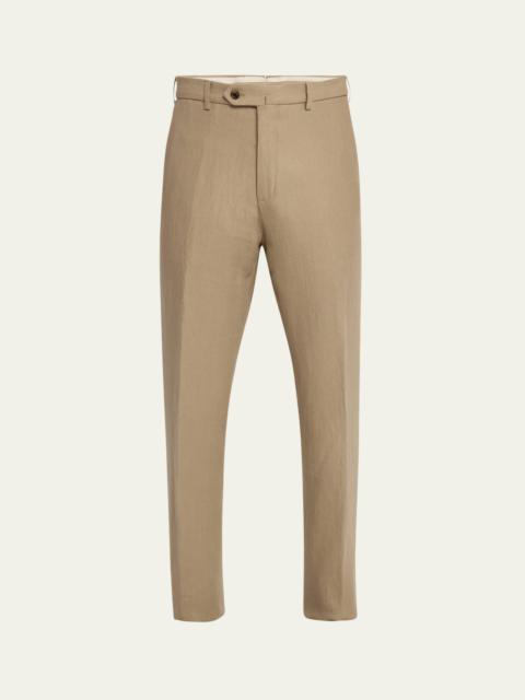 Loro Piana Men's Carlo Antigua Flax Trousers
