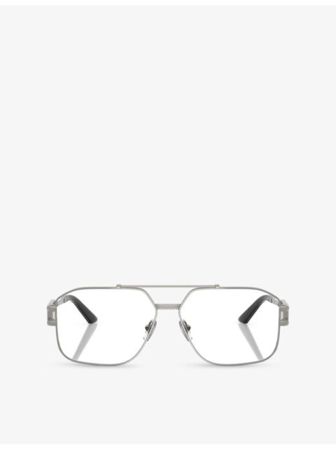 VERSACE 0VE1302 Rectangle Clear Metal Glasses