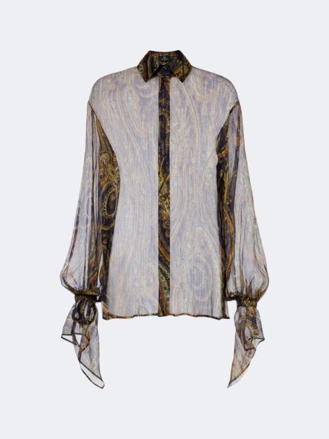 Etro Paisley silk-blend chiffon shirt
