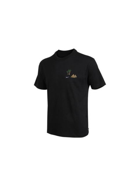 Nike Men's Nike SB Back Shoes Skateboard Round Neck Short Sleeve Black T-Shirt DD8914-010