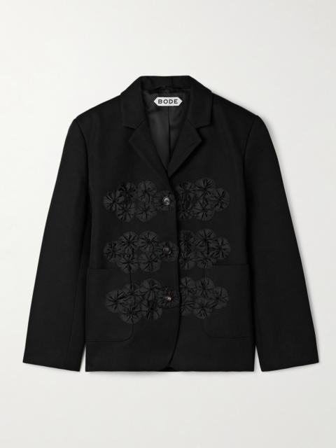 BODE Ribbon Garland Grosgrain-trimmed Cotton-twill Jacket