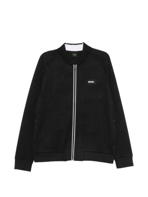 BOSS Boss Geometric-pattern Zip-up Sweater