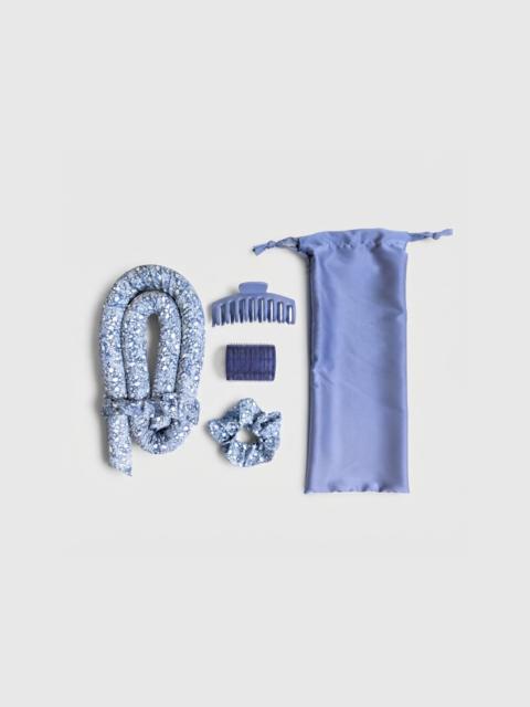 Hill House Home Hill House x Wet Brush Heatless Curler Set - Cornflower Ditsy Thistle - Satin Rod, Curler, Claw Clip