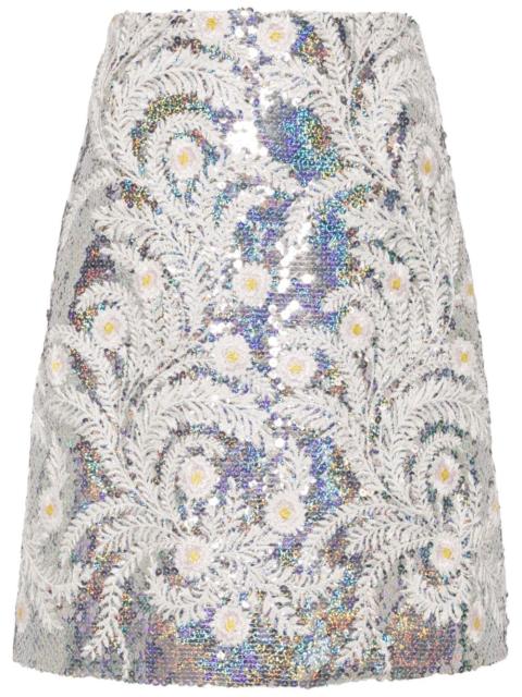 GIAMBATTISTA VALLI floral embroidery A-line skirt