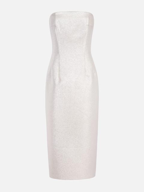 EMILIA WICKSTEAD Leila Dress in Champagne Metallic Cloque