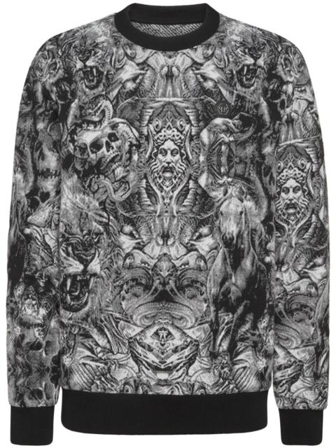 PHILIPP PLEIN Tattoo-jacquard crew-neck jumper
