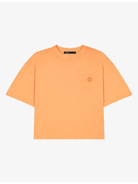 maje Branded Short-Sleeved Cotton-Jersey T-Shirt