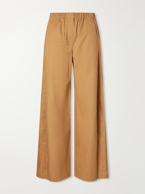 Theory Cotton-poplin Wide-leg Pants