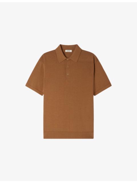 Sandro Short-Sleeved Cotton and Silk Polo Shirt