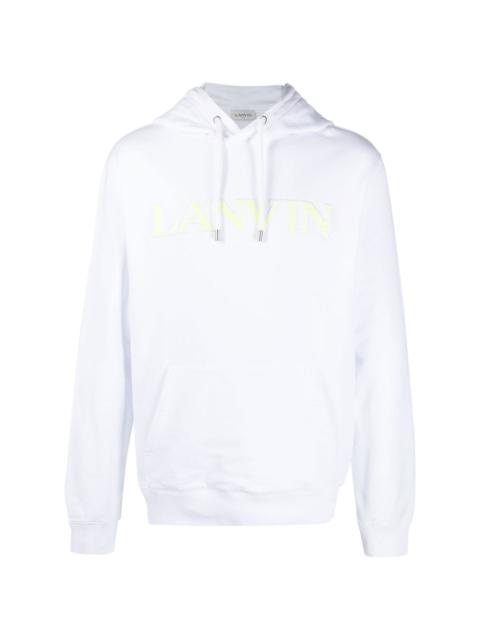 Lanvin embroidered-logo pouch-pocket hoodie