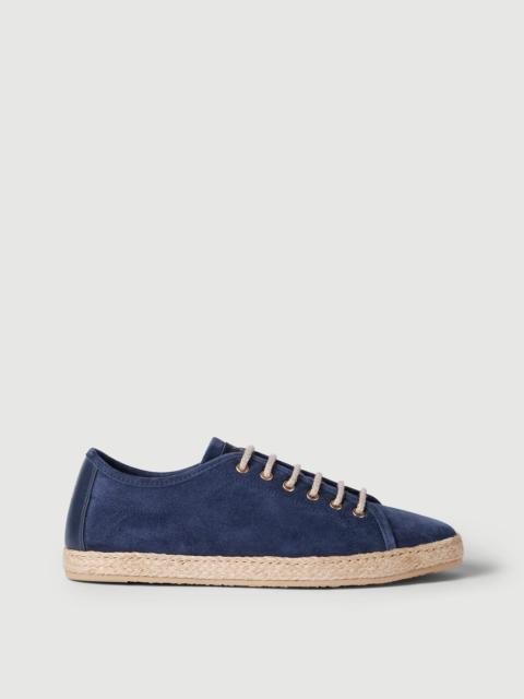 Brunello Cucinelli Reversed calfskin Derbys with rope insert