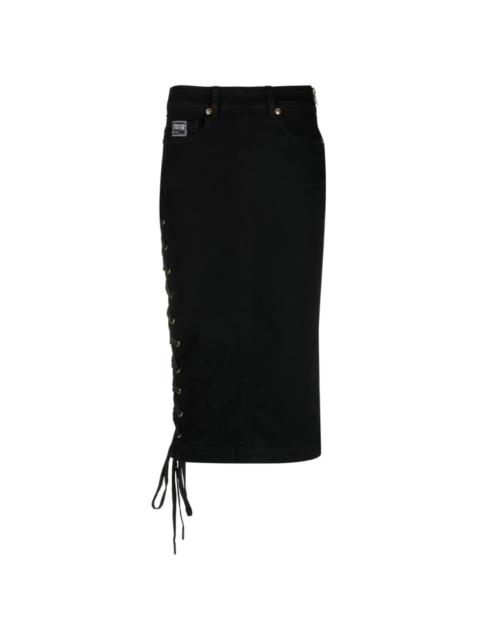 VERSACE JEANS COUTURE logo-patch pencil skirt