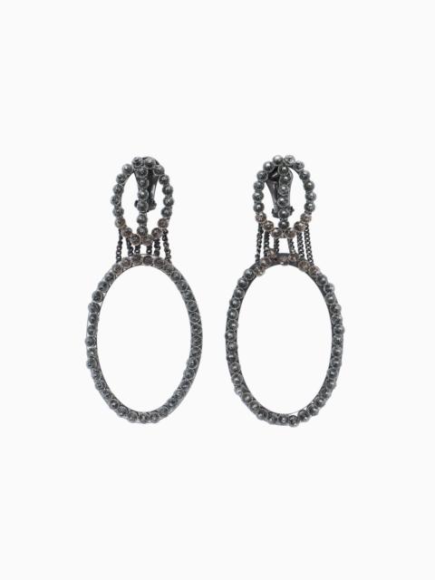 GIORGIO ARMANI PENDANT HOOP EARRINGS WITH BEADS