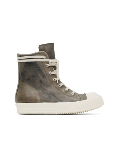 Rick Owens Gray Hollywood Leather Sneakers