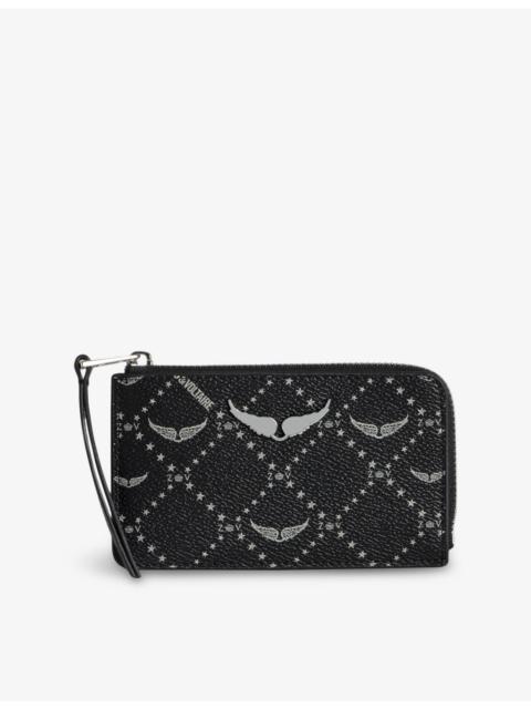 Zadig & Voltaire ZV Brand-Plaque Coated-Canvas Card Holder