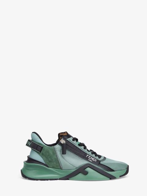 FENDI Green nylon low-tops