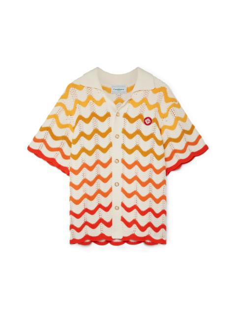 CASABLANCA Orange Gradient Crochet Shirt
