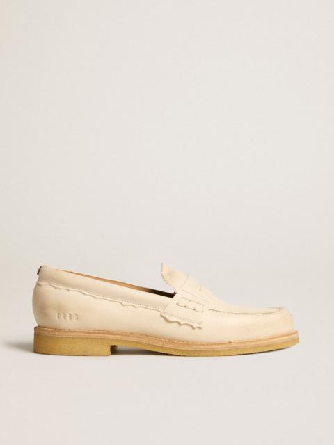 Golden Goose Jerry loafer in butter-white leather