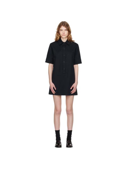 A.P.C. Navy Poly Mini Dress