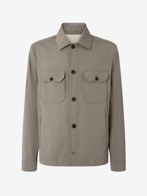CORNELIANI Brown technical wool overshirt
