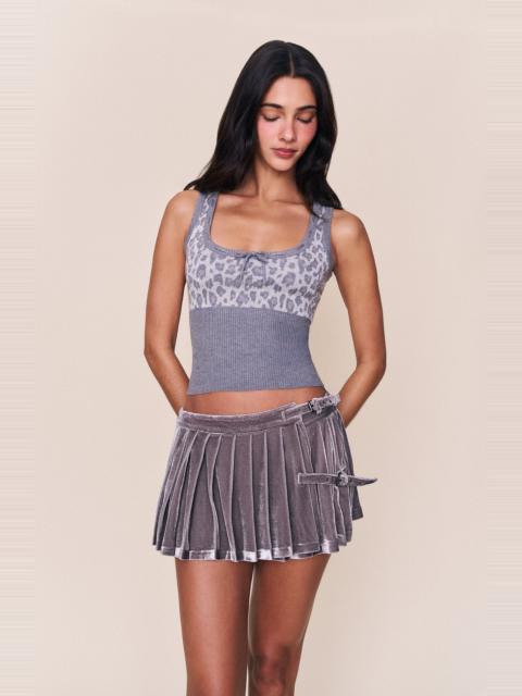 GUIZIO Guizio Rylan Velvet Mini Skirt in Gunmetal