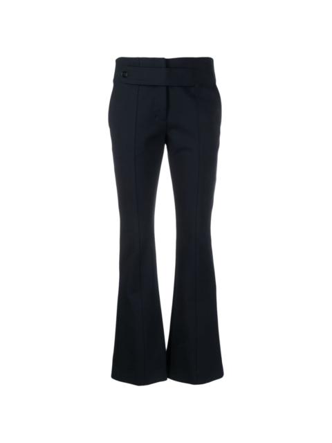 flared-cut button-detail trousers