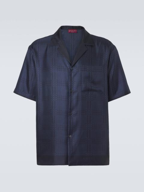 GUCCI Interlocking G silk twill bowling shirt