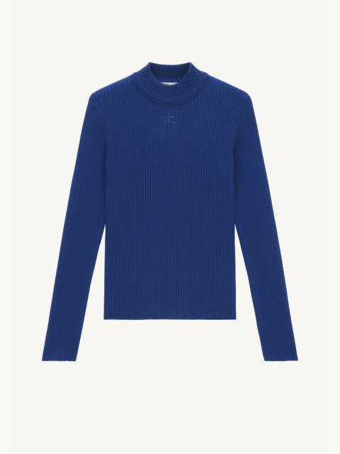 courrèges MOCKNECK RIB KNIT SWEATER REEDITION