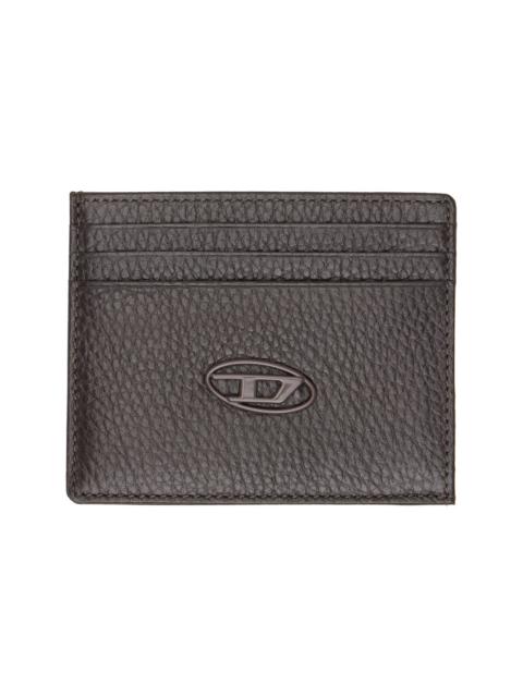 Diesel Brown Grained Leather Card Holder