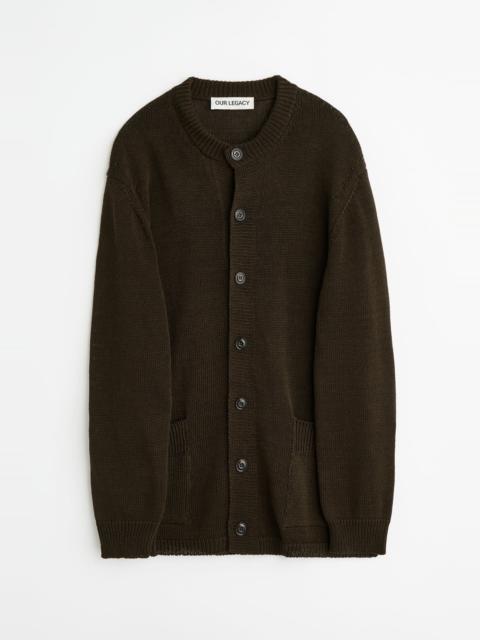 Our Legacy Parlor Cardigan Black Coffee Cotton Rafia