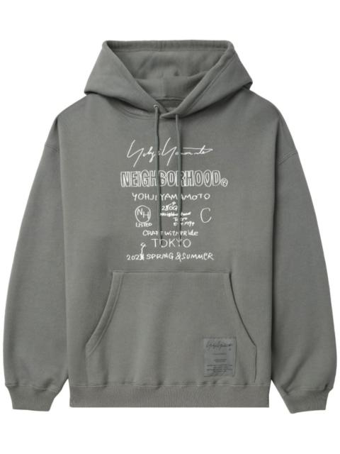 Yohji Yamamoto logo-print cotton hoodie