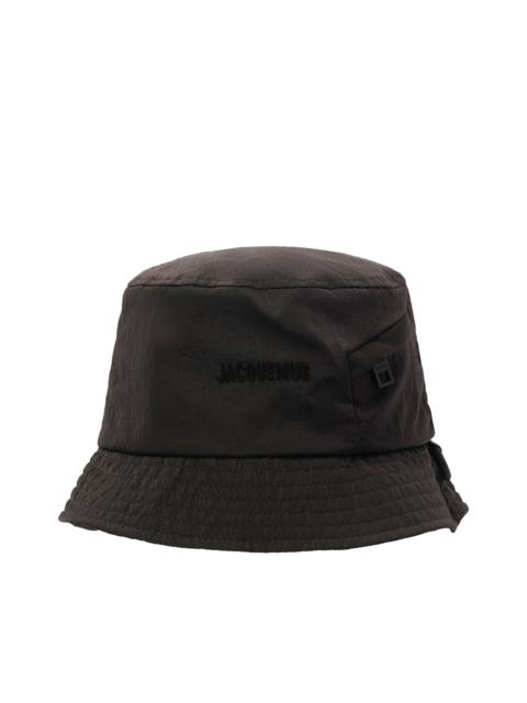 JACQUEMUS Le Bob Nylon Bucket Hat in Black
