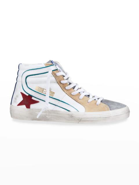 Men's Slide Colorblock High-Top Sneakers