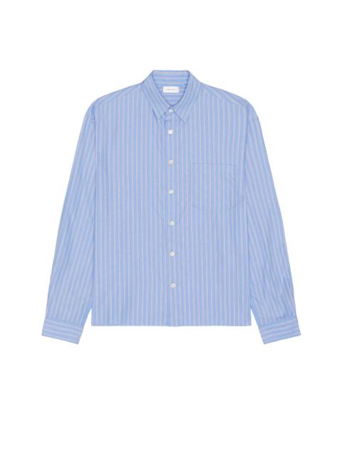 Stripe Poplin Long Sleeve Hemi