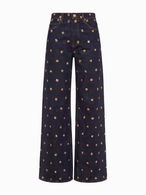 ULLA JOHNSON The Willow Embellished Wide Leg Jean
