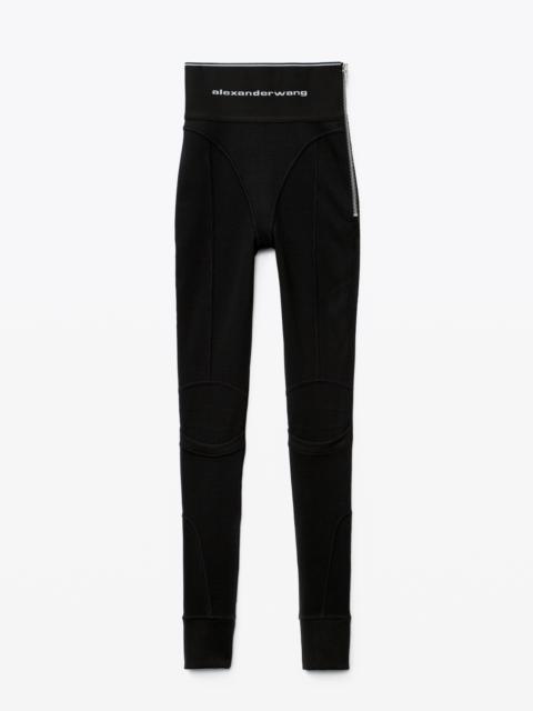 Alexander Wang LOGO ELASTIC LEGGING IN RIBBED JERSEY