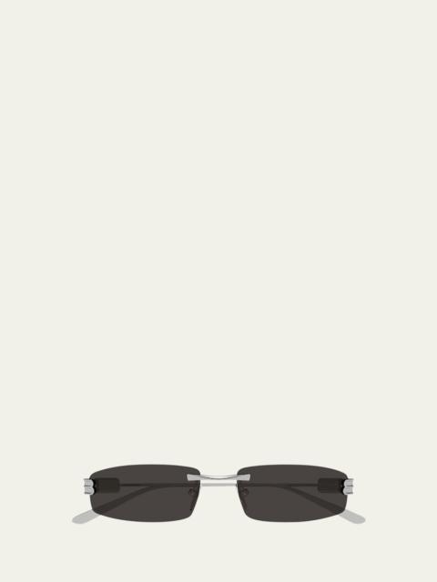 BALENCIAGA 62mm Metal Rectangular Sunglasses