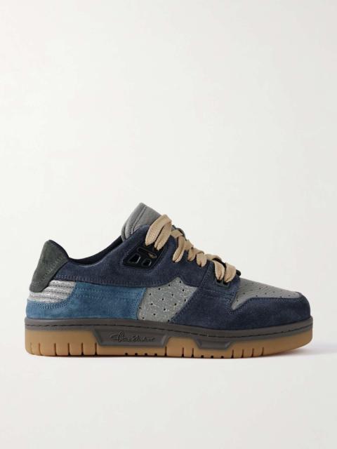 Acne Studios + NET SUSTAIN suede and cracked-leather sneakers