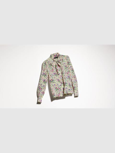 GUCCI Printed silk shirt with bow